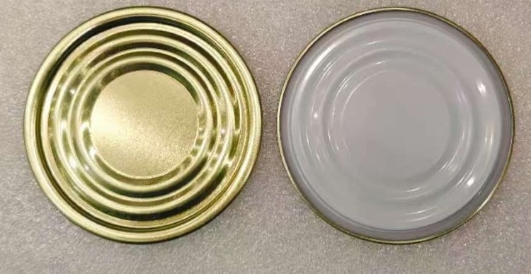 214D 70 mm Onderkant Buitenste gouden binnenste wit voor drank en fruit blik