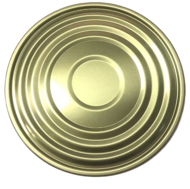 Voedselverpakking Blokken van blik 153 mm Diameter 603D Onderkant Gouden lak BPANI