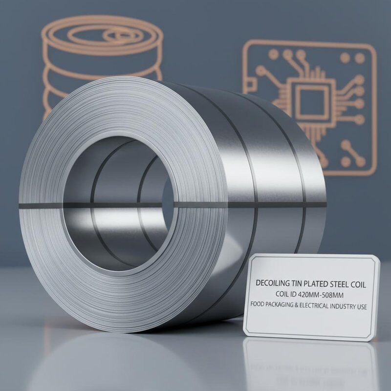 Decoiling Tin Plated Steel Coil Offering Coil Id 420mm 508mm Gebruikt in voedselverpakkings- en elektrische industrie toepassingen