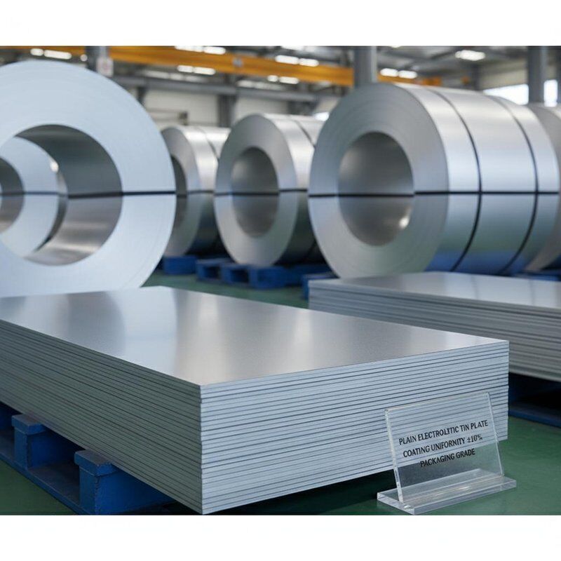 Blank elektrolytisch vertind plaatstaal Lengte 600 mm 1200 mm of als rollen met coatinguniformiteit ±10 procent Geschikt voor verpakking