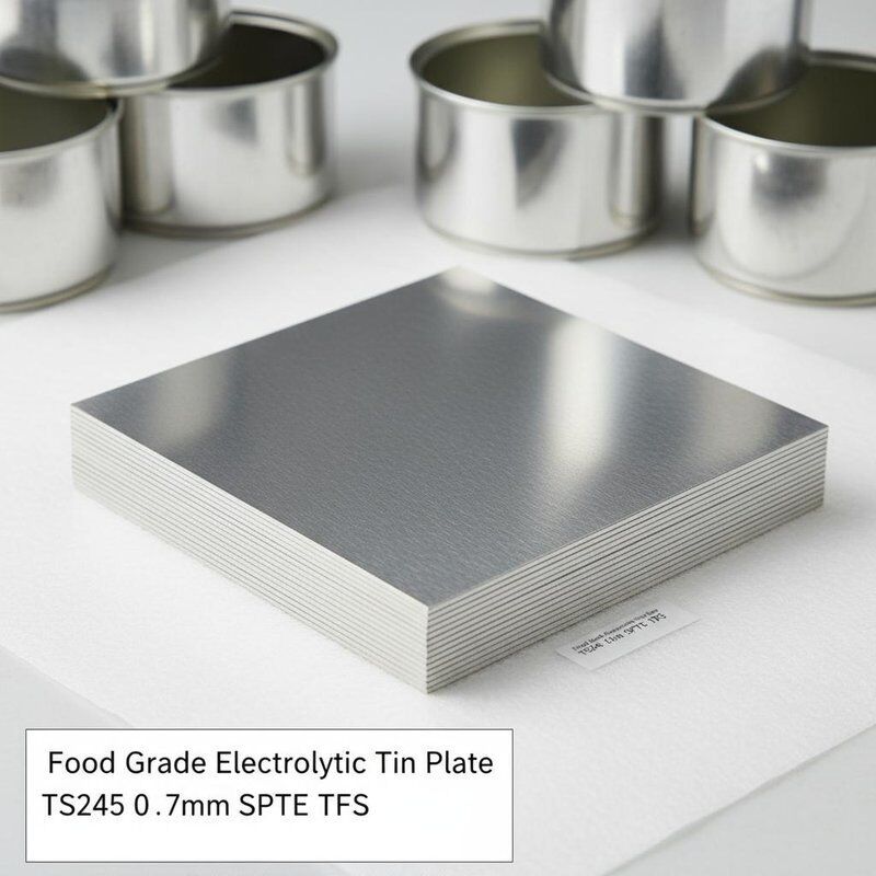 Voedingsmiddelenklasse elektrolytische tinplaat met helder oppervlak TS245 0,17 mm SPTE TFS voor voedselblikjes