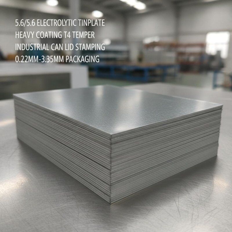 5.6/5.6 Elektrolytische Blik Zware Coating T4 Temper Sheet voor Industriële Kan Deksel Stempelen 0.22mm-0.35mm Verpakking